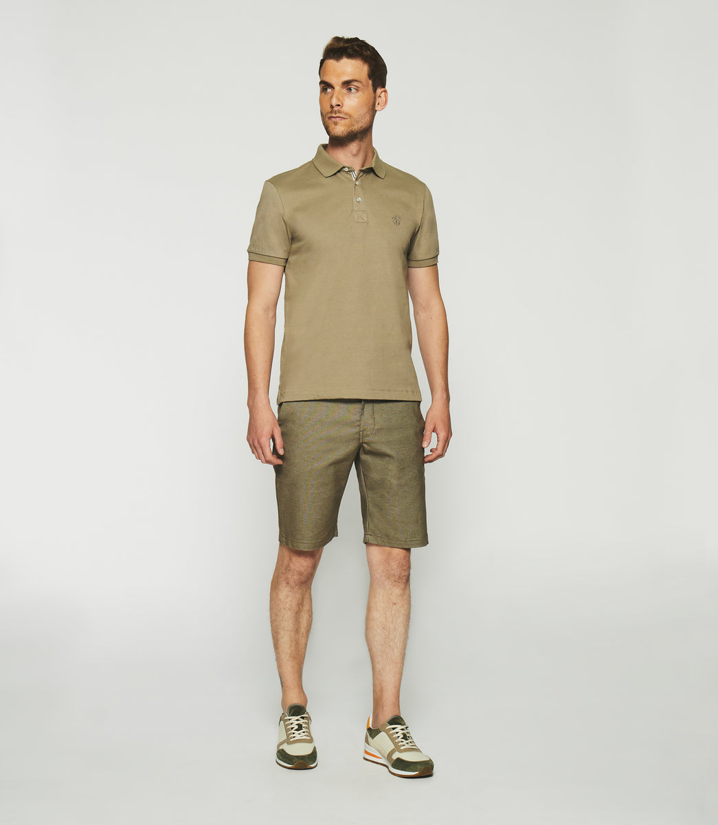 Khaki on sale polo shorts