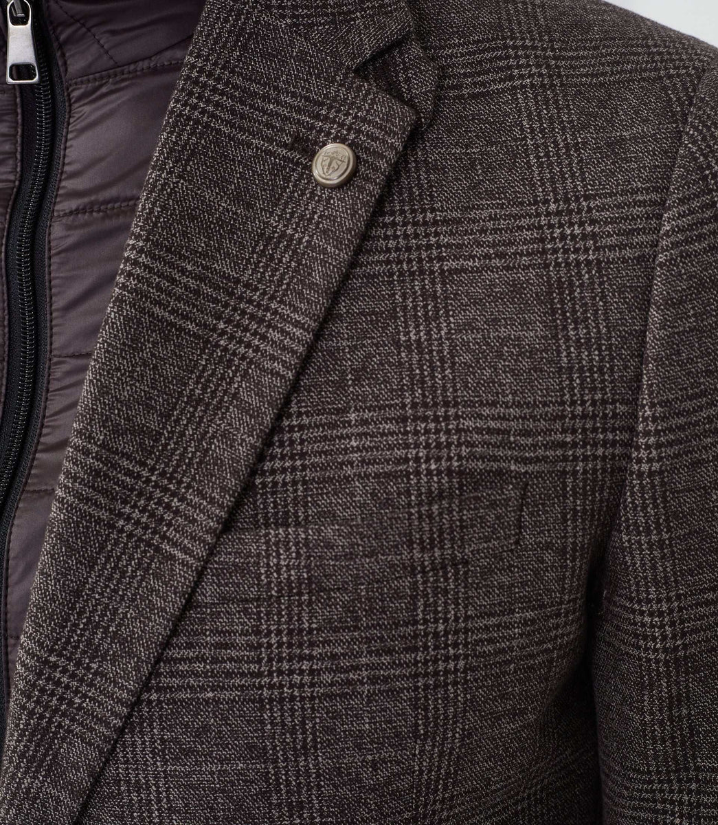 Casual jacket with removable brown