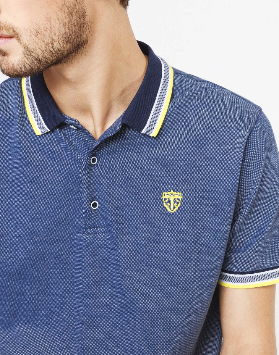 Indigo polo shirt hotsell