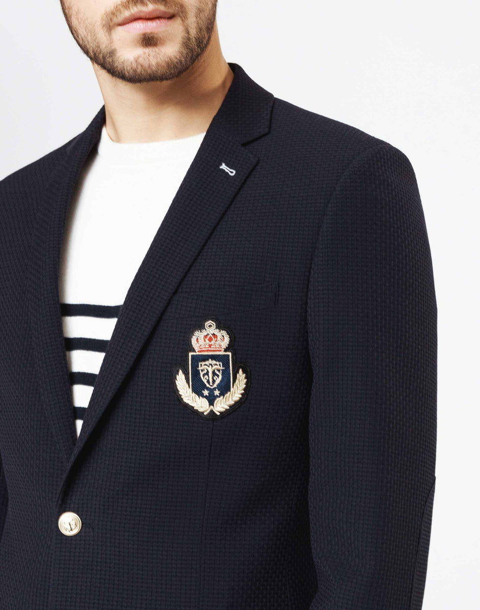 Marine blue blazer best sale