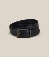 Ceinture en cuir avec sangle réversible marine - IZAC