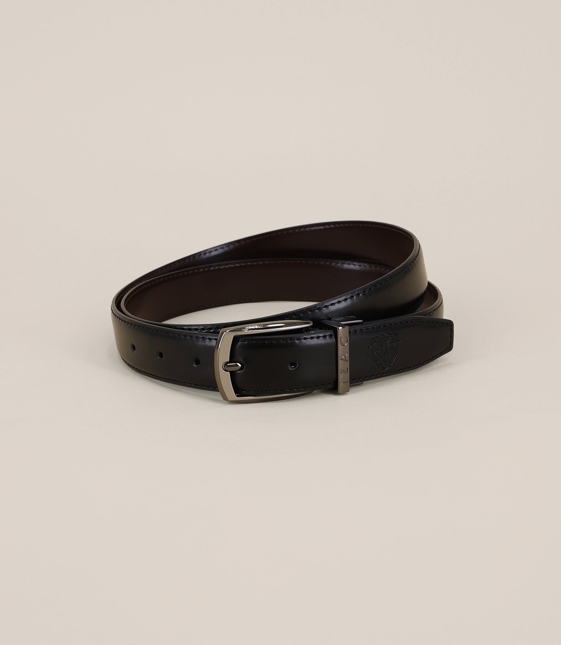 Ceinture ajustable en cuir noire