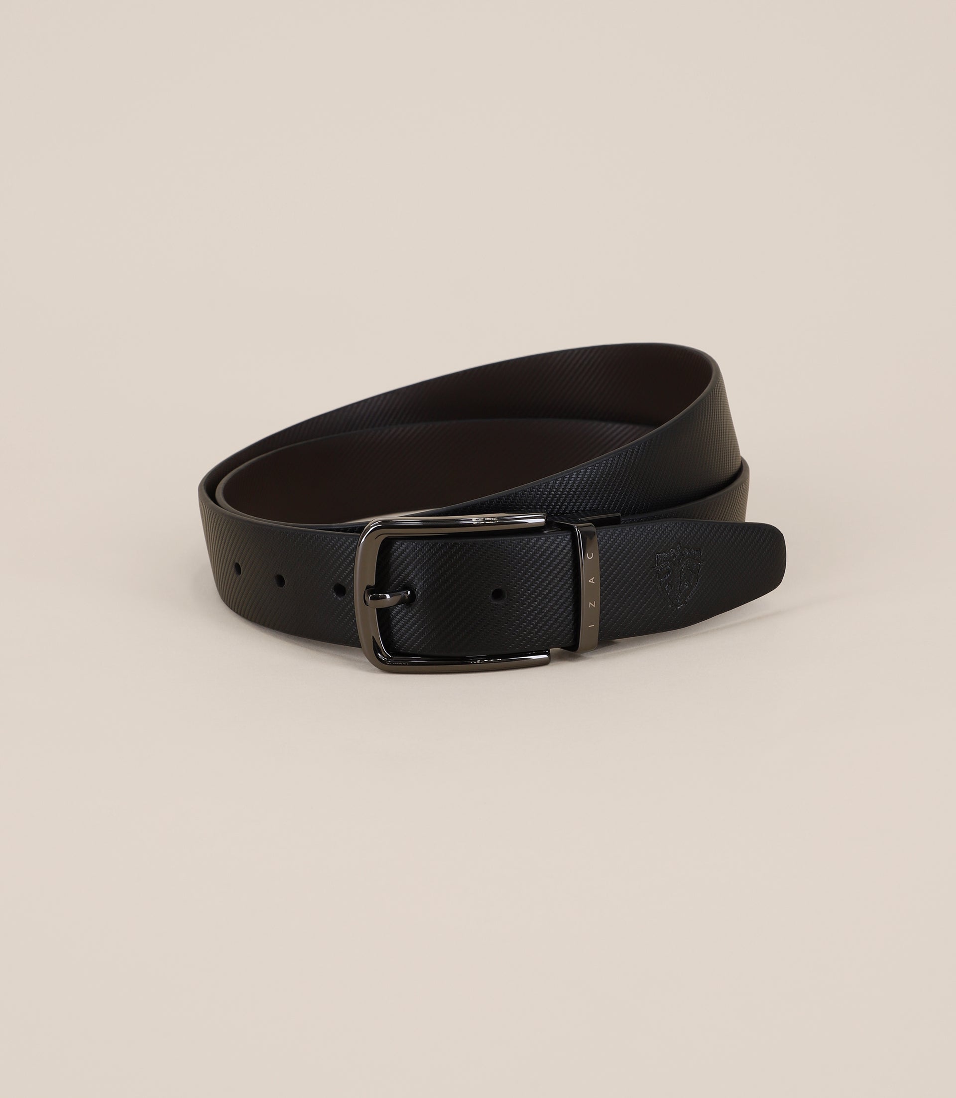 Ceinture réversible en cuir noire