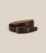 Ceinture en cuir réversible marron - IZAC