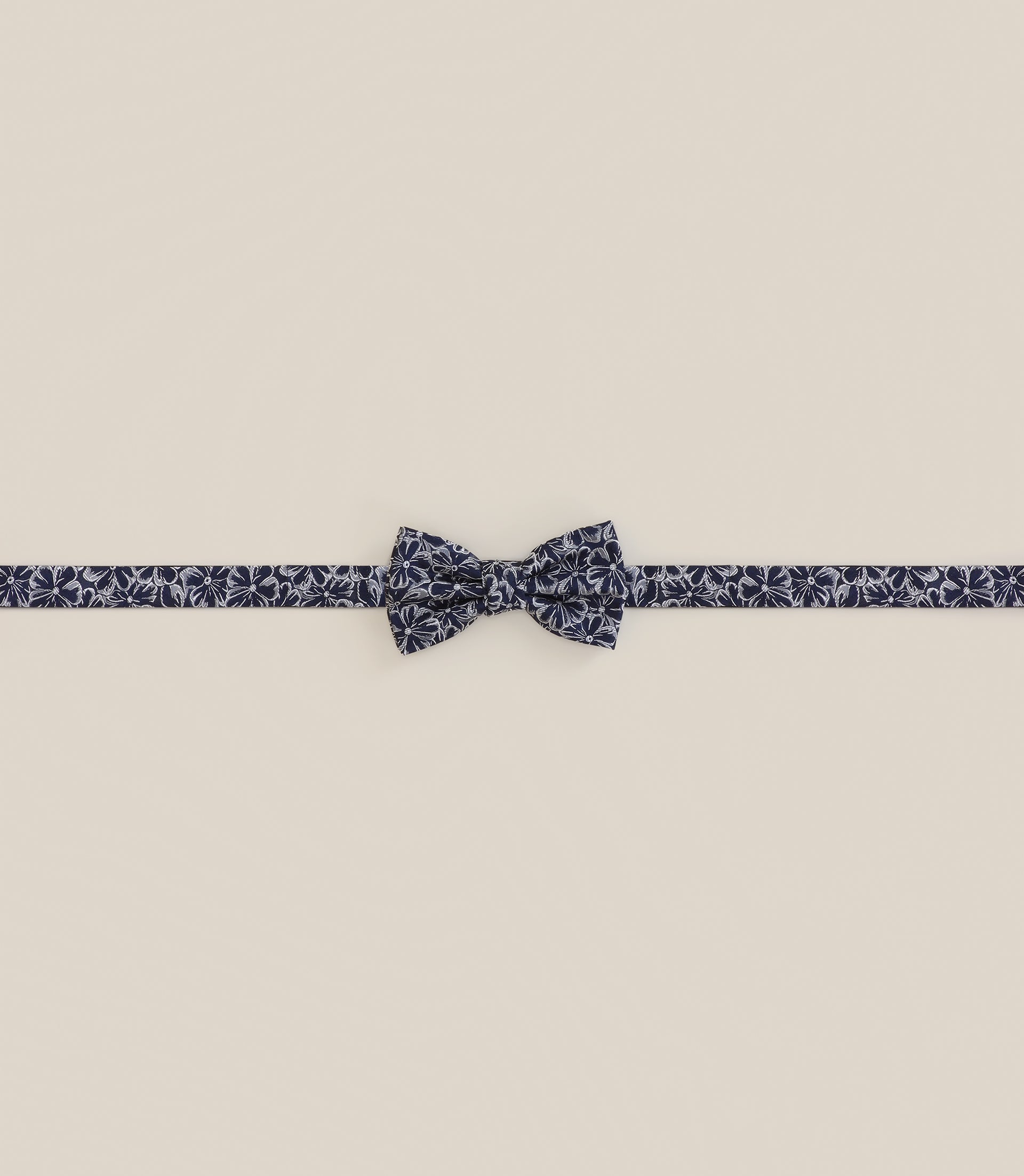 Noeud papillon floral bleu