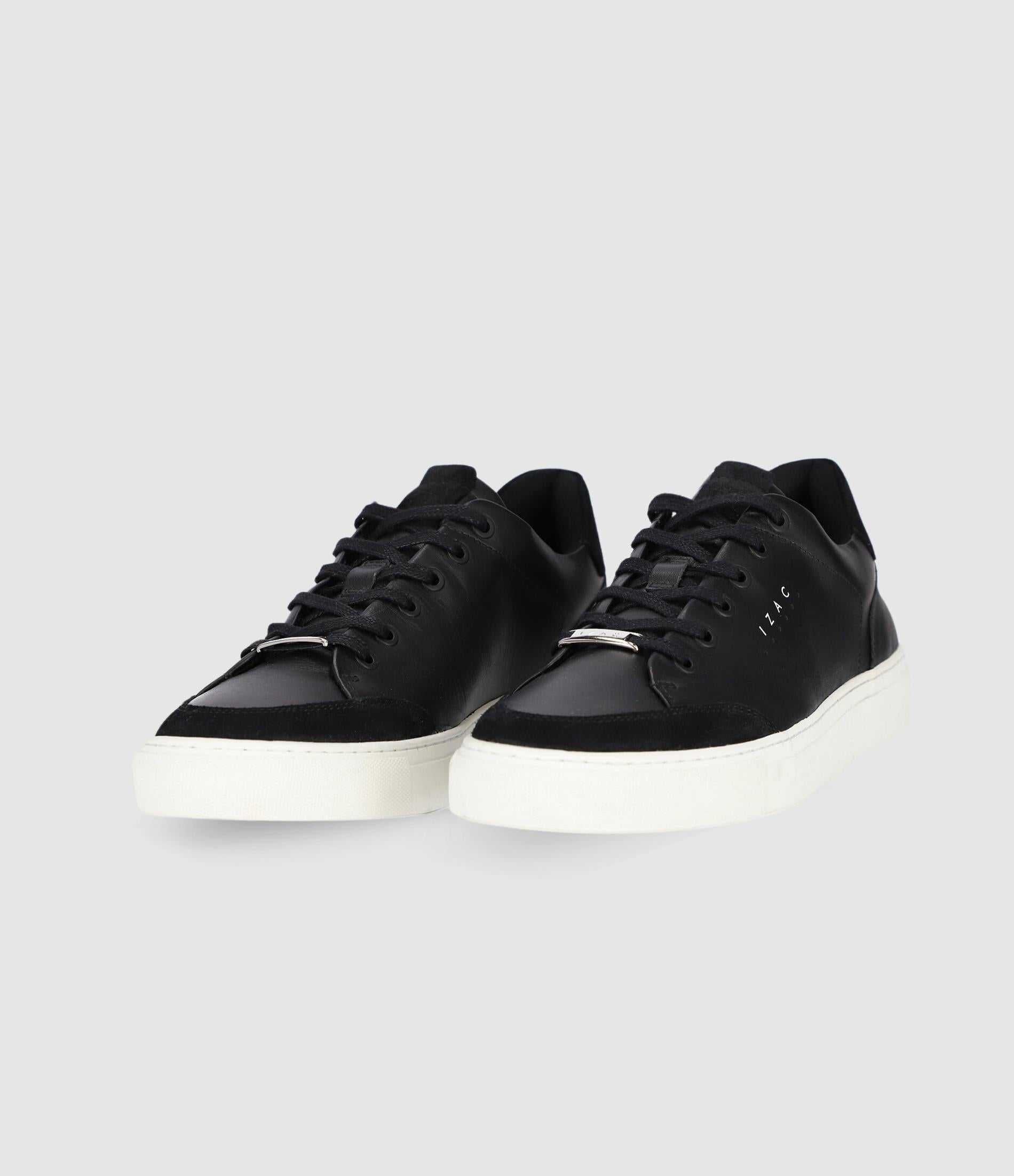 Sneakers cuir bi matière noir OSAKA IZAC