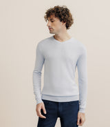 Pull col V manches longues bleu ciel - IZAC