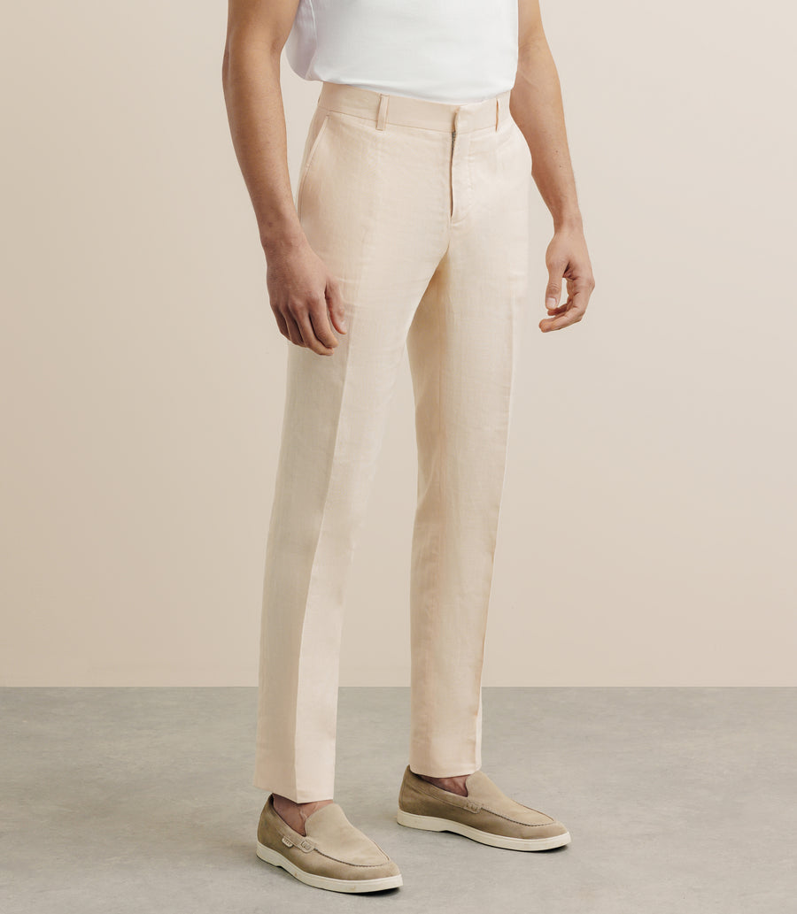 Pantalon 100% lin pêche