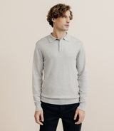 Pull col polo gris chiné - IZAC