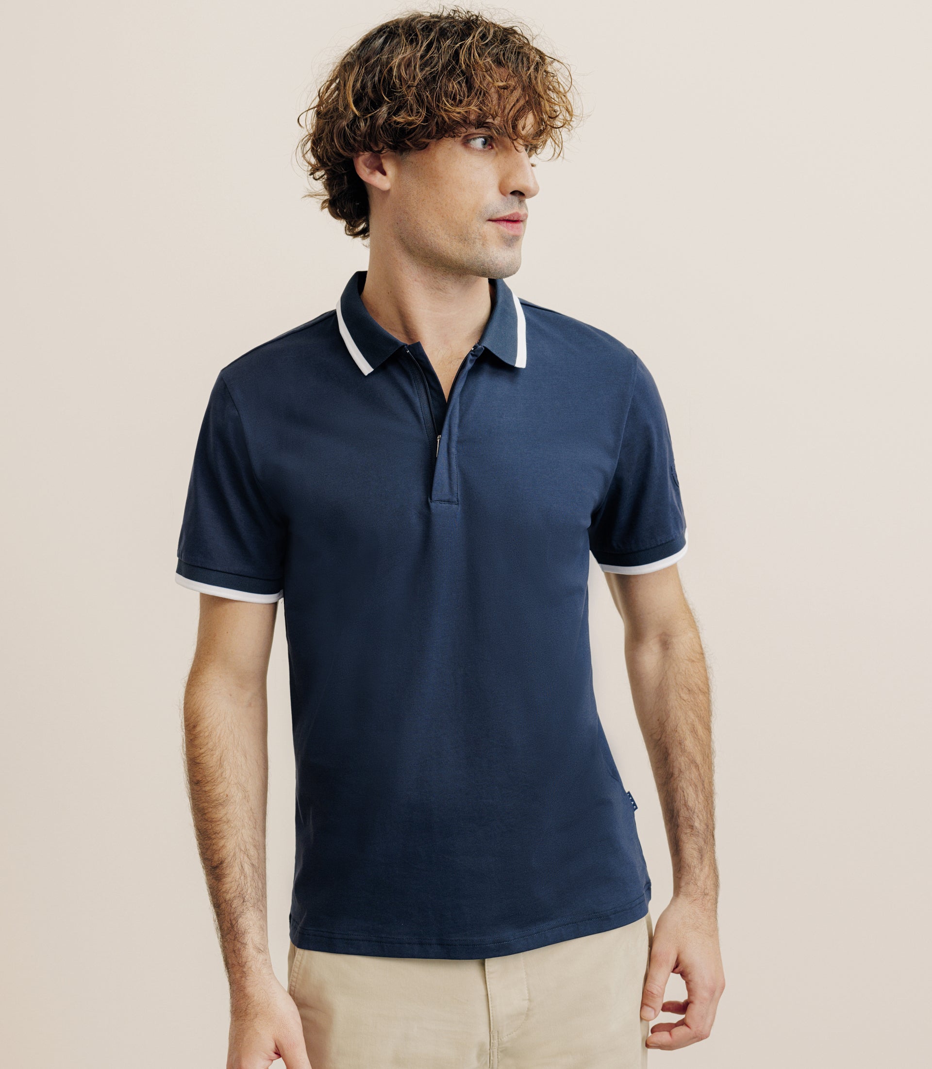 Polo zip marine