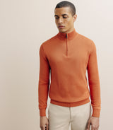 Pull col montant camionneur orange foncé