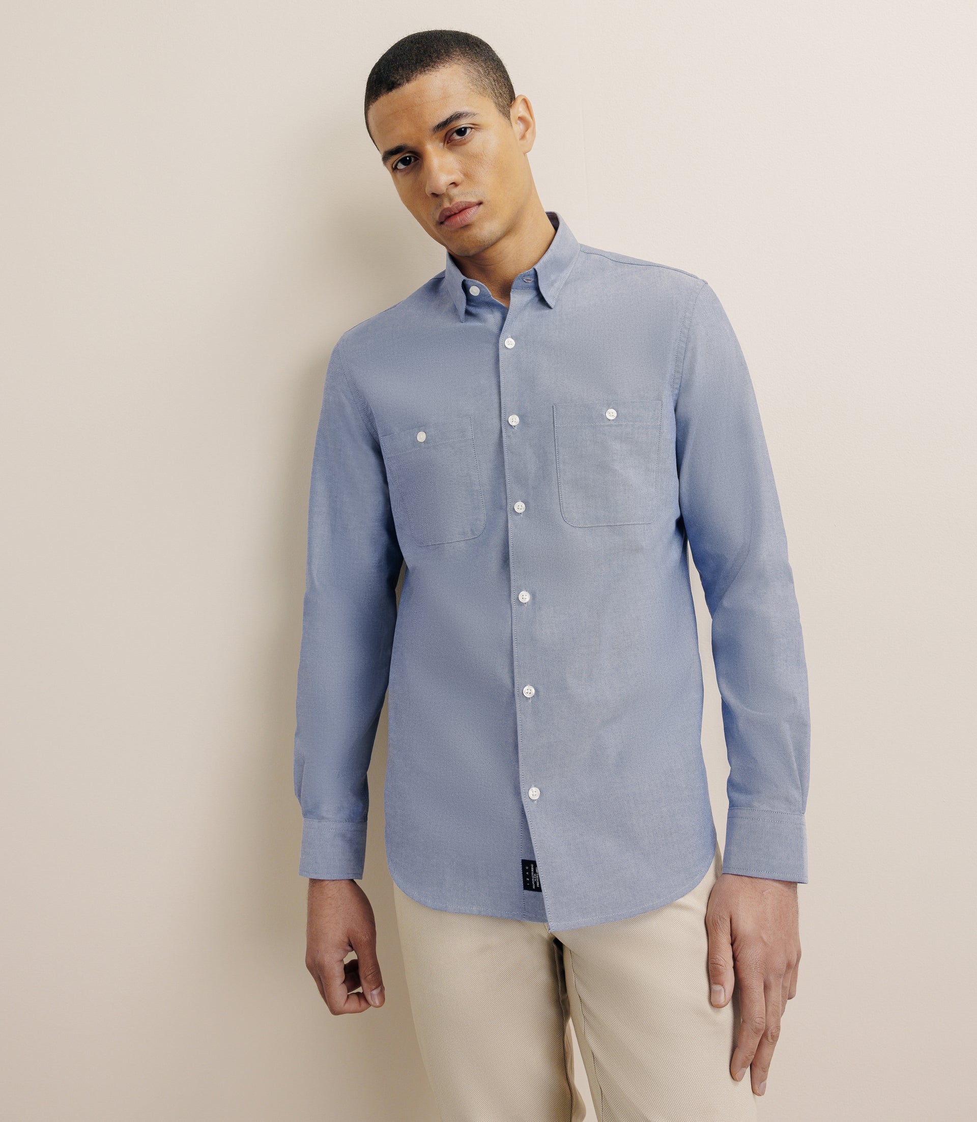 Chemise droite oxford marine