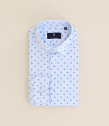 Chemise 100% coton col français bleue - IZAC