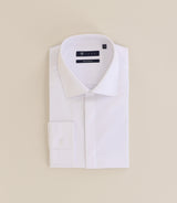 White cotton satin city shirt