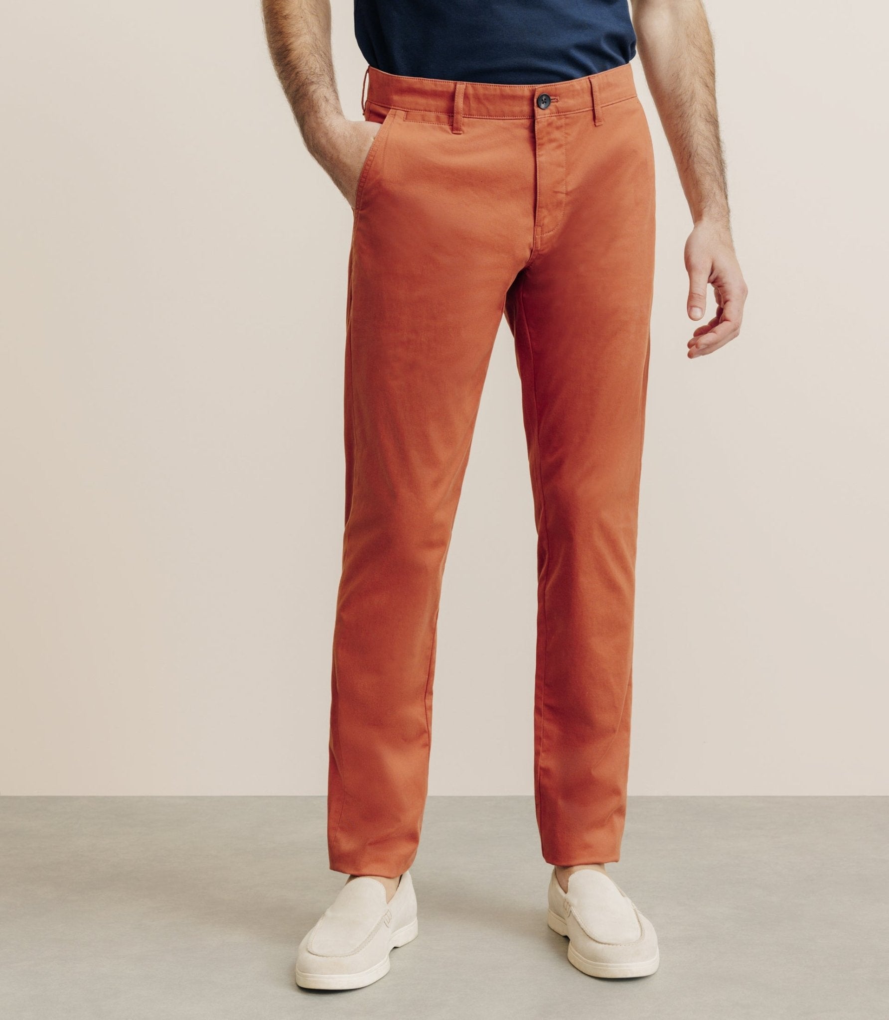 Pantalon en coton stretch orange - IZAC