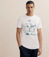 T-shirt print manches courtes blanc - IZAC