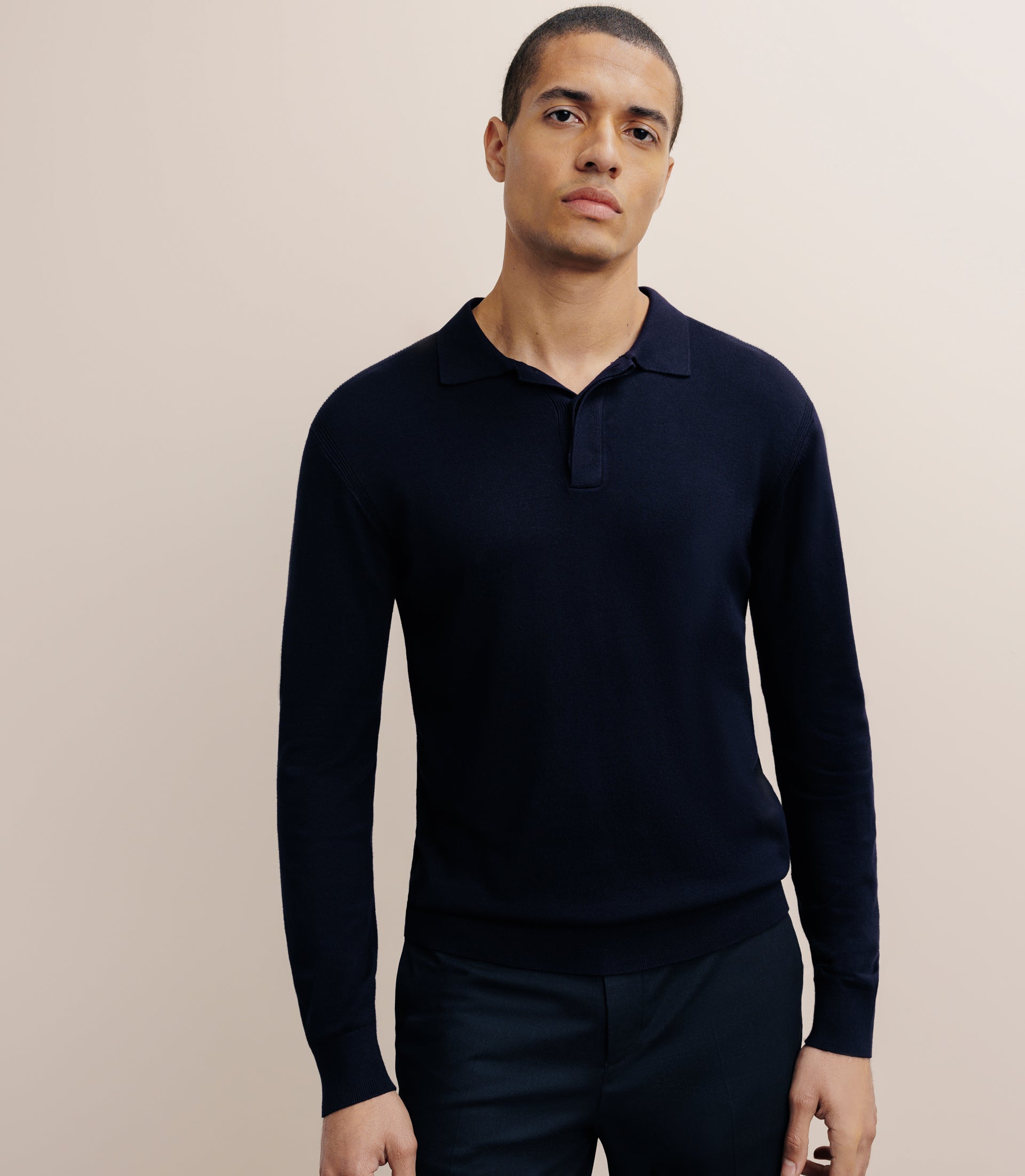 Pull col polo marine