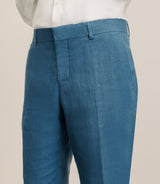 Pantalon 100% lin bleu vert - IZAC