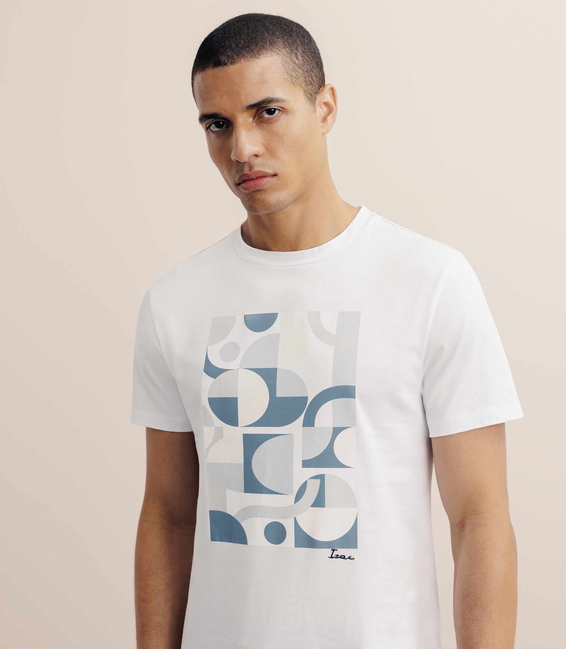 T-shirt print manches courtes blanc