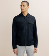 Blouson déperlant col chemise marine - IZAC