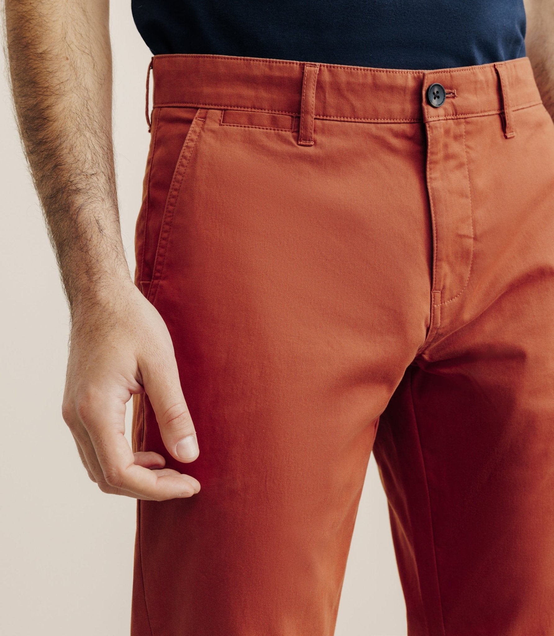 Pantalon en coton stretch orange - IZAC