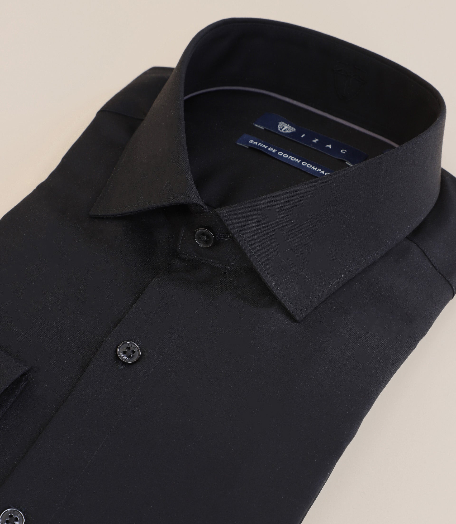 Black cotton satin shirt