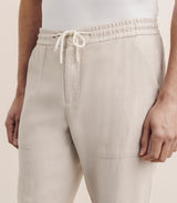 Pantalon élastiqué beige