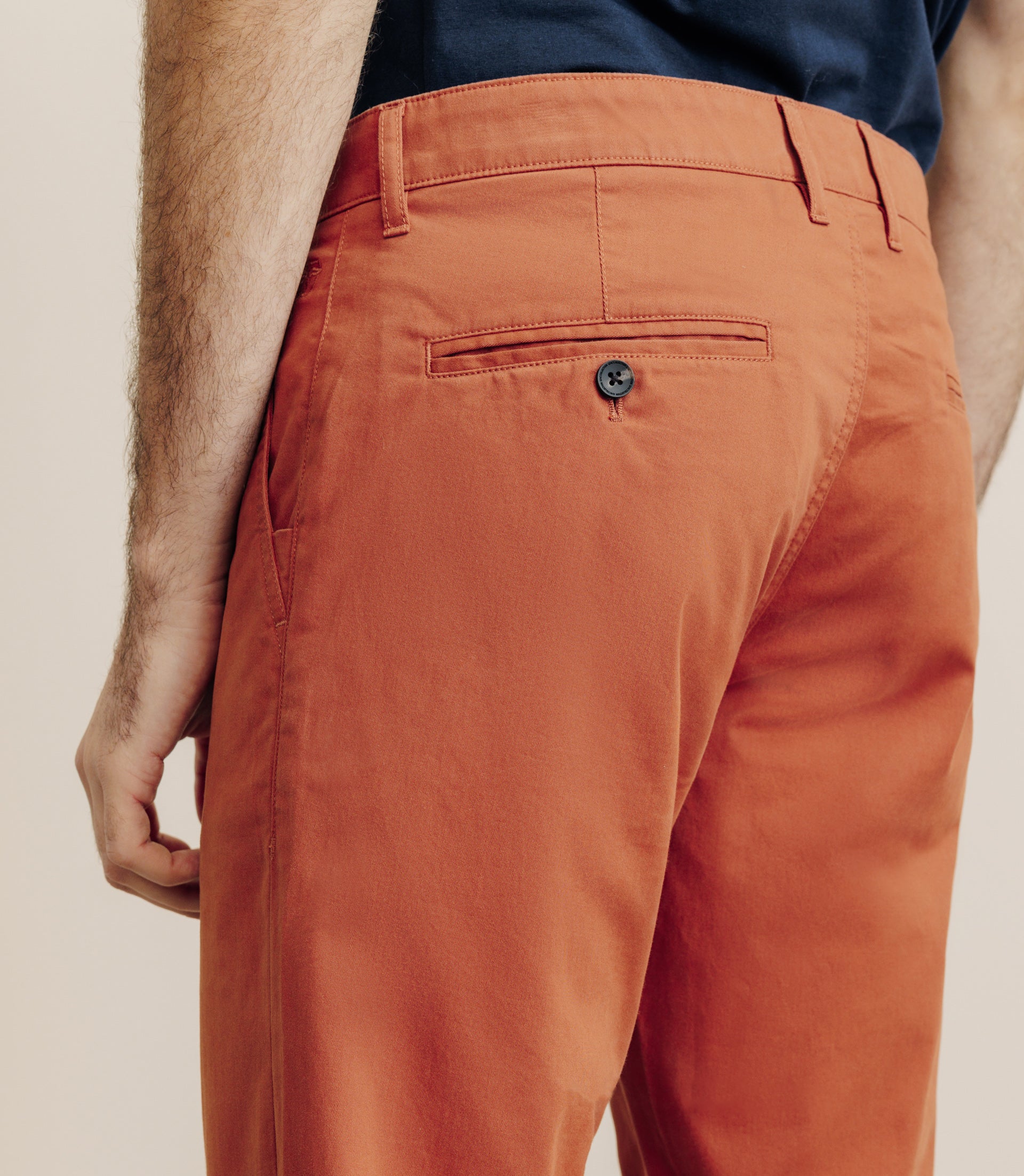 Pantalon en coton stretch orange