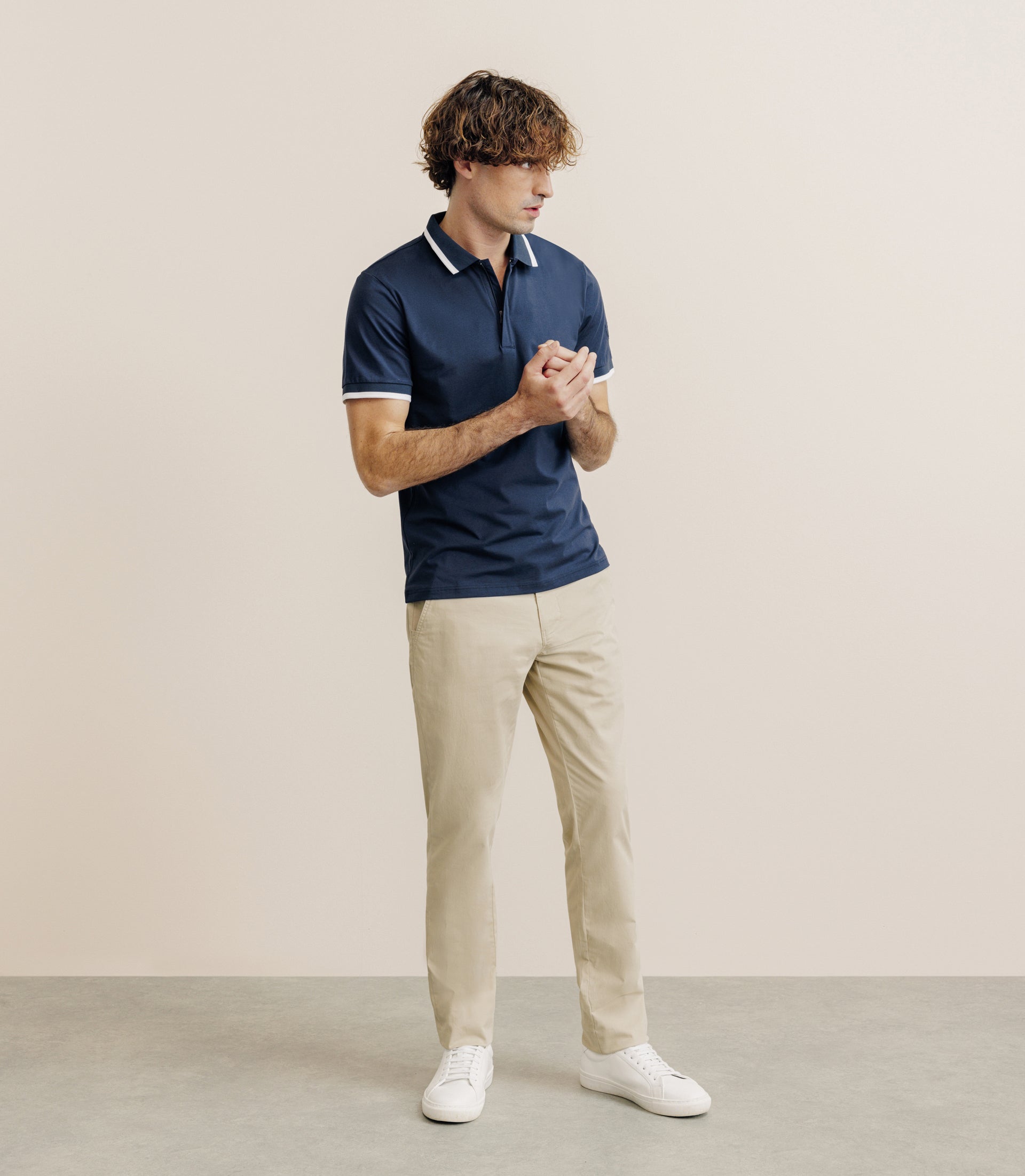 Polo zip marine