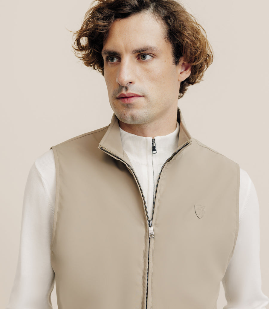 Blouson sans manche beige