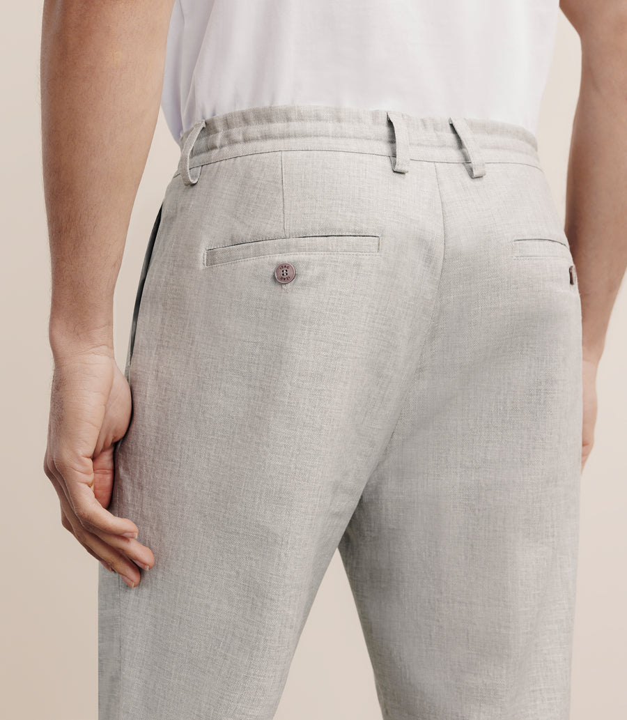 Pantalon en lin mélangé gris