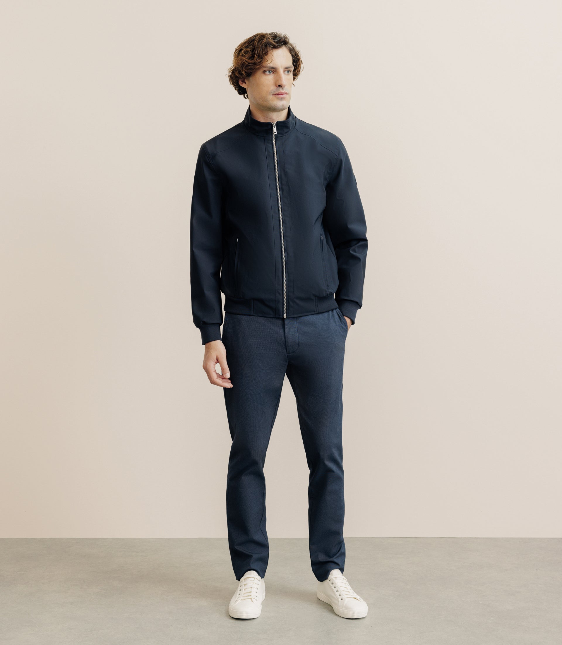 Blouson col montant marine