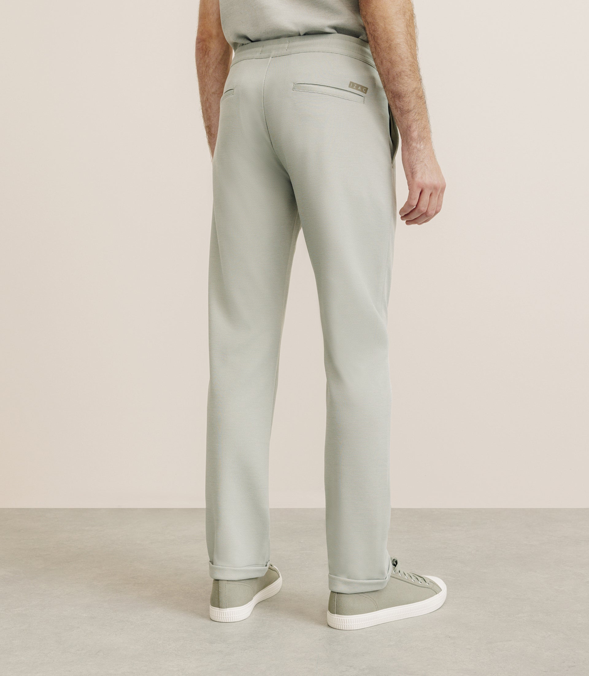 Pantalon élastiqué kaki