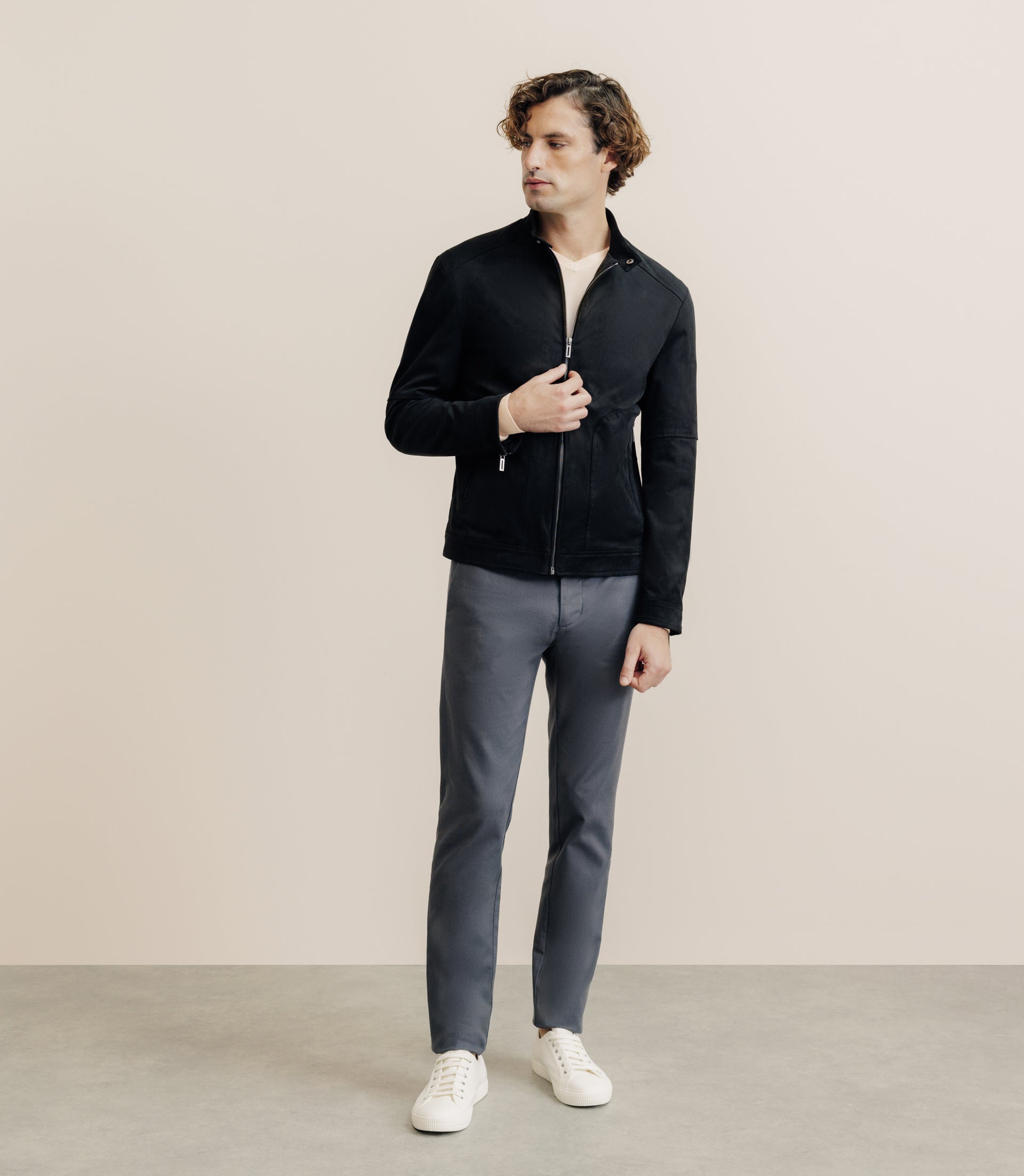 Blouson en suédine noir