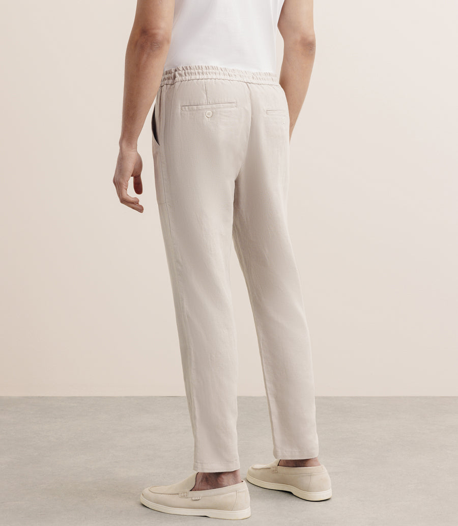 Pantalon élastiqué beige