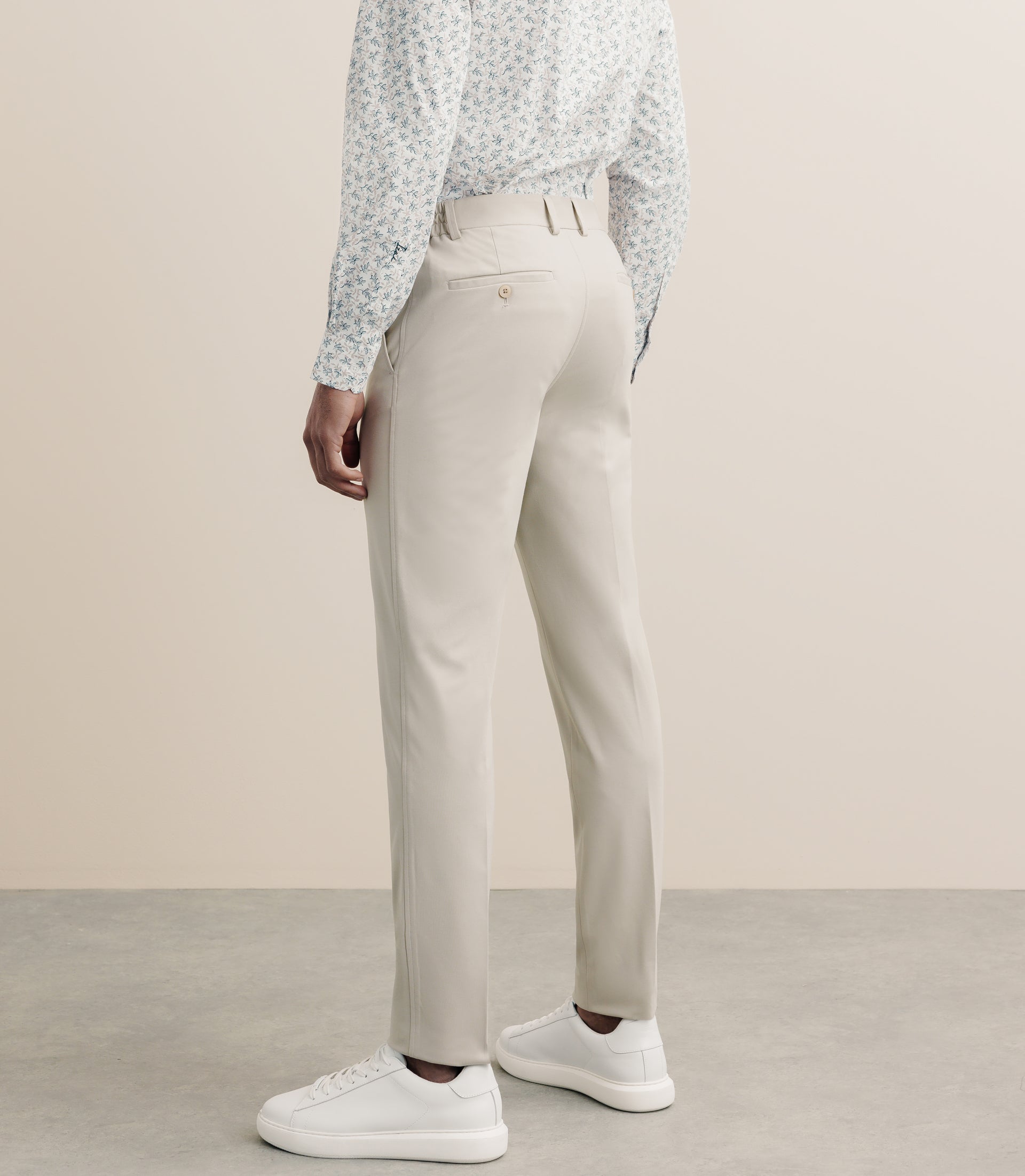 Pantalon ville en maille beige