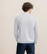 Pull col montant demi zippé bleu ciel - IZAC