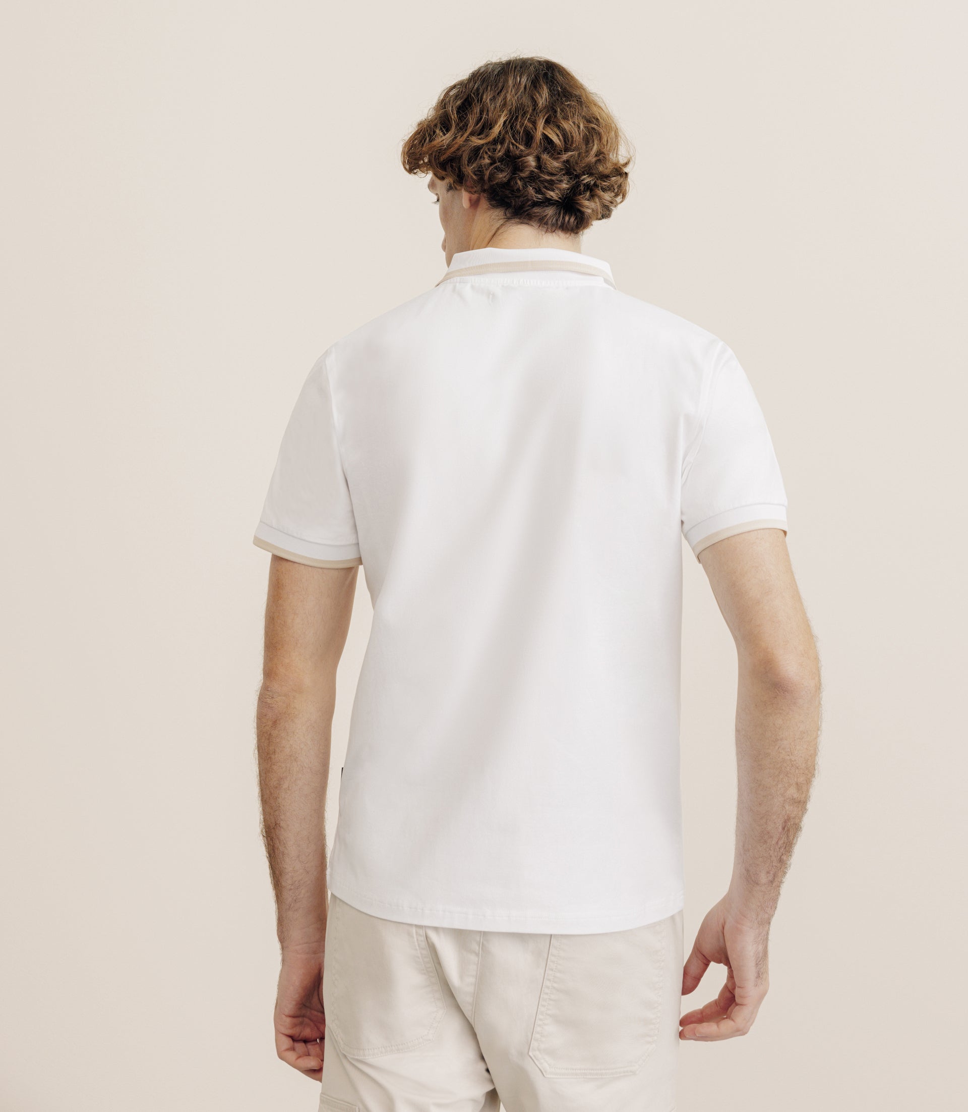 Polo zip blanc