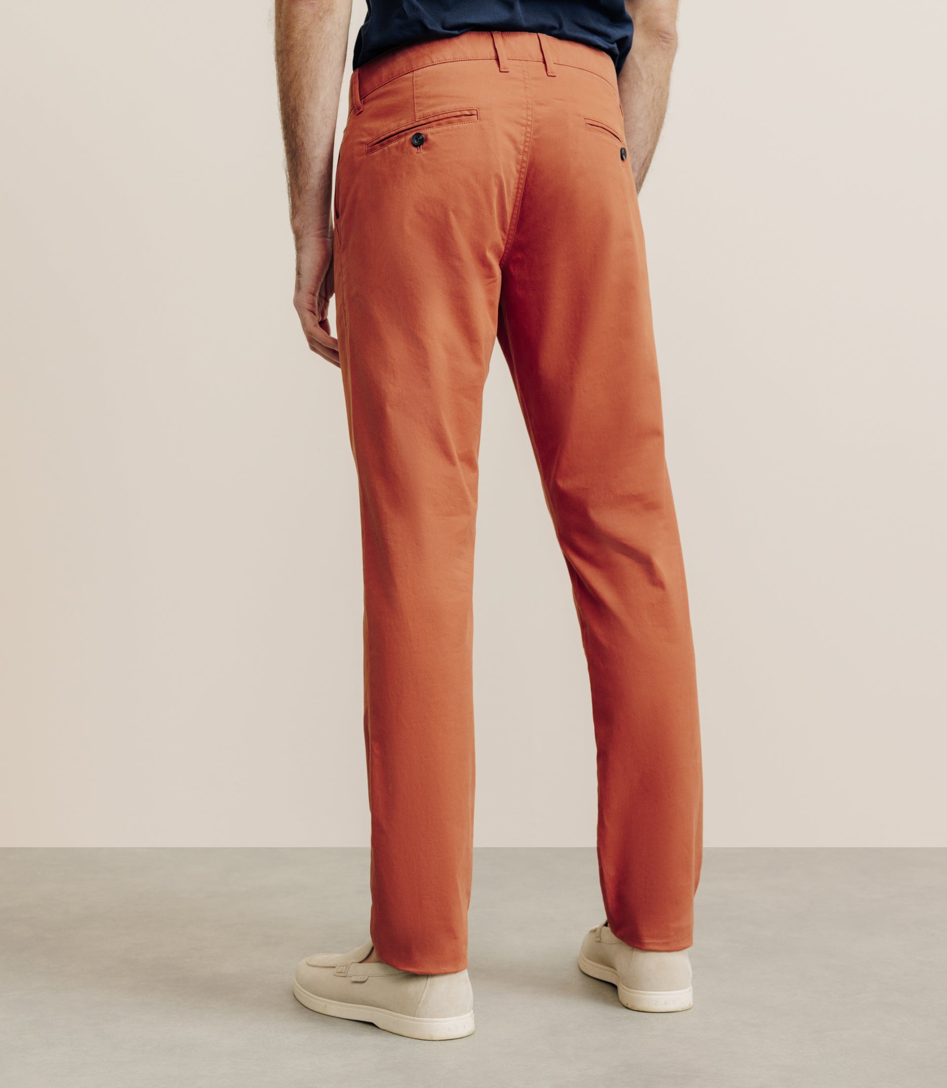 Pantalon en coton stretch orange