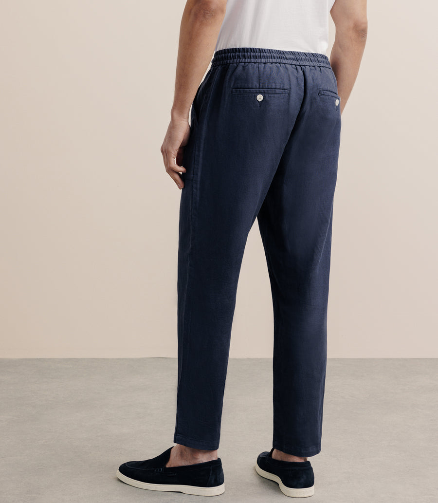 Pantalon élastiqué marine