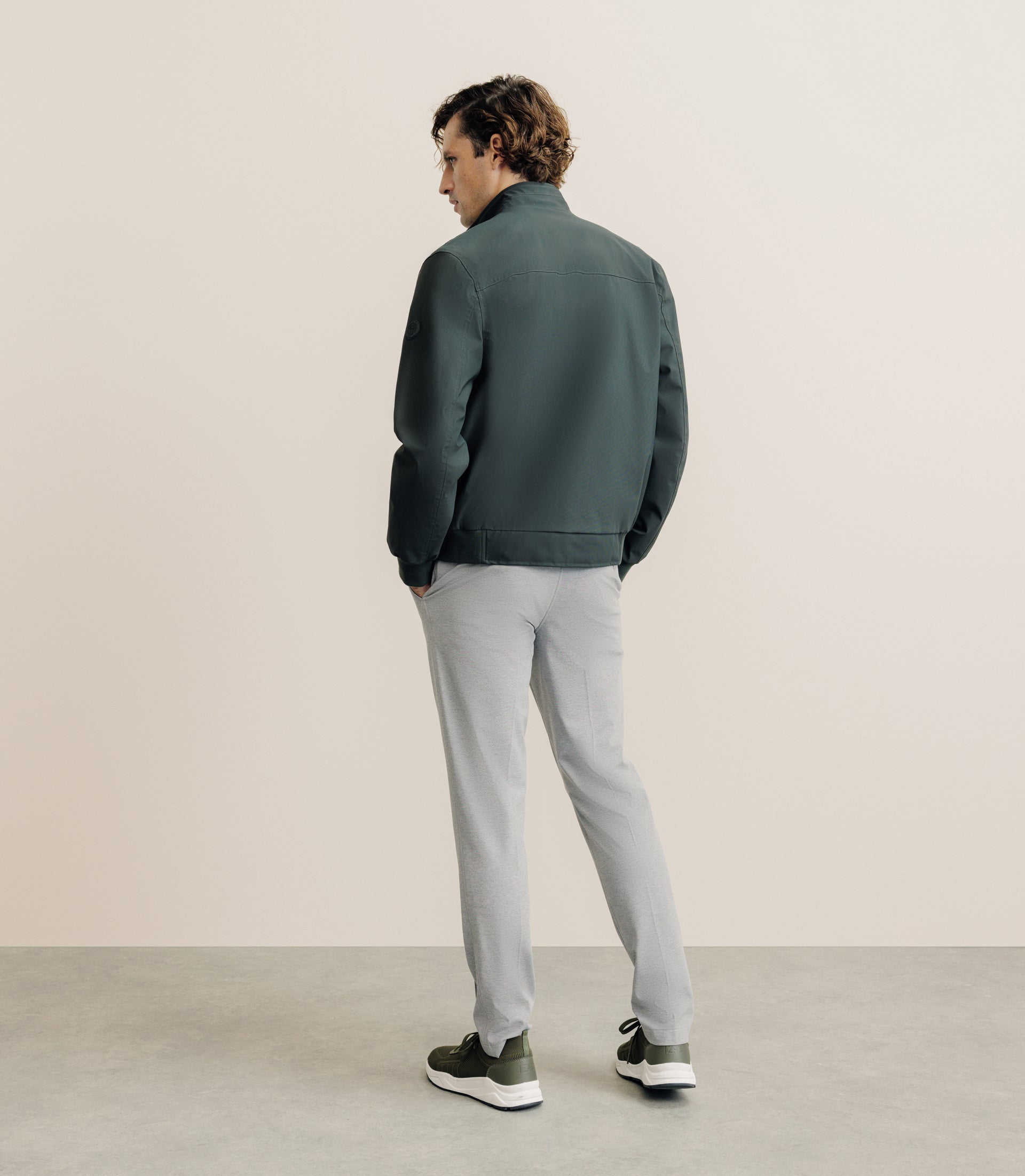 Blouson col montant kaki