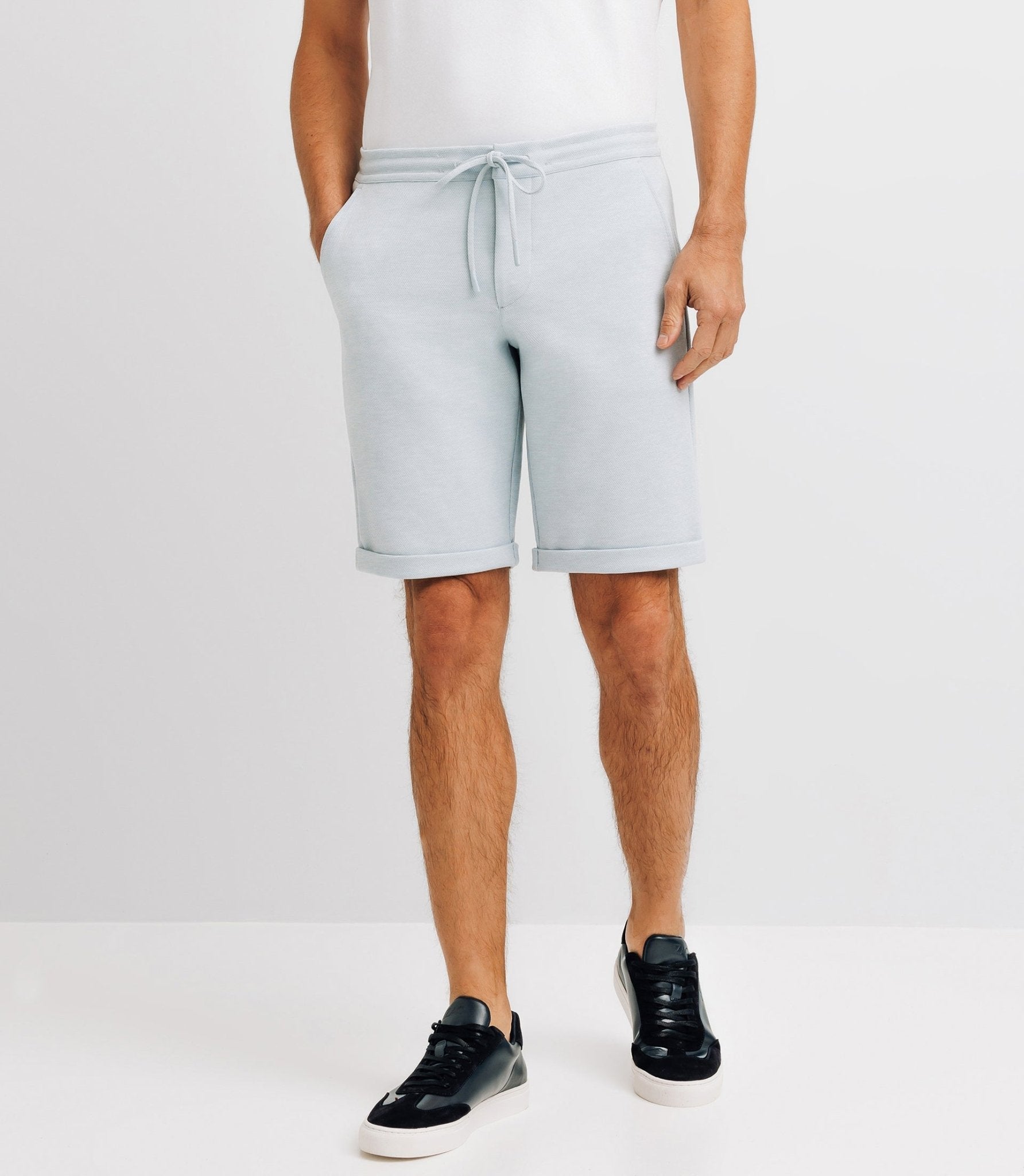 Sky stretch cotton Bermuda shorts