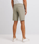 Light khaki stretch cotton Bermuda shorts