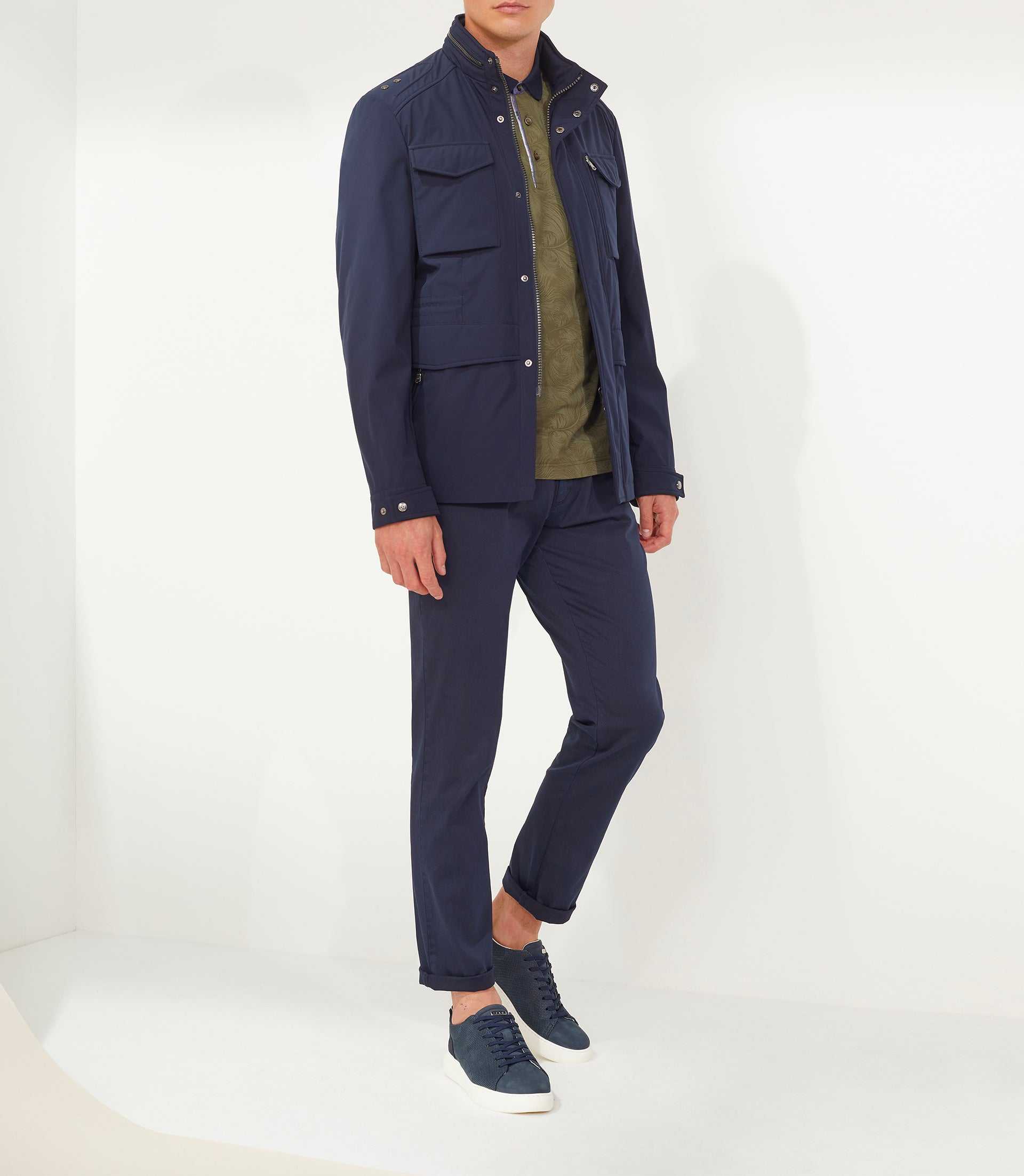 Casino" navy multi-pocket parka