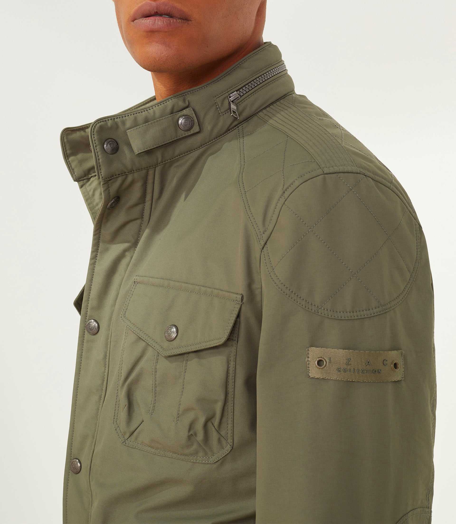 Kacy" khaki multi-pocket parka