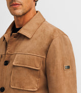 Blouson en suédine beige