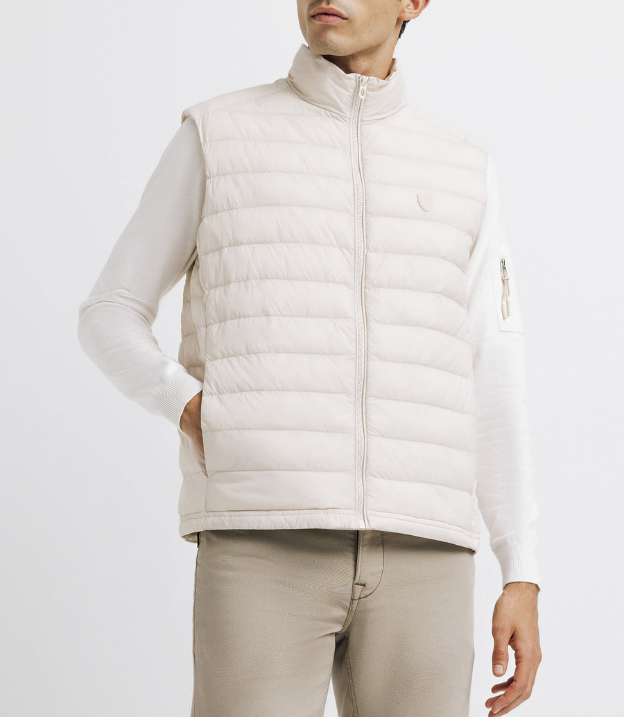 Sleeveless down jacket ECRU