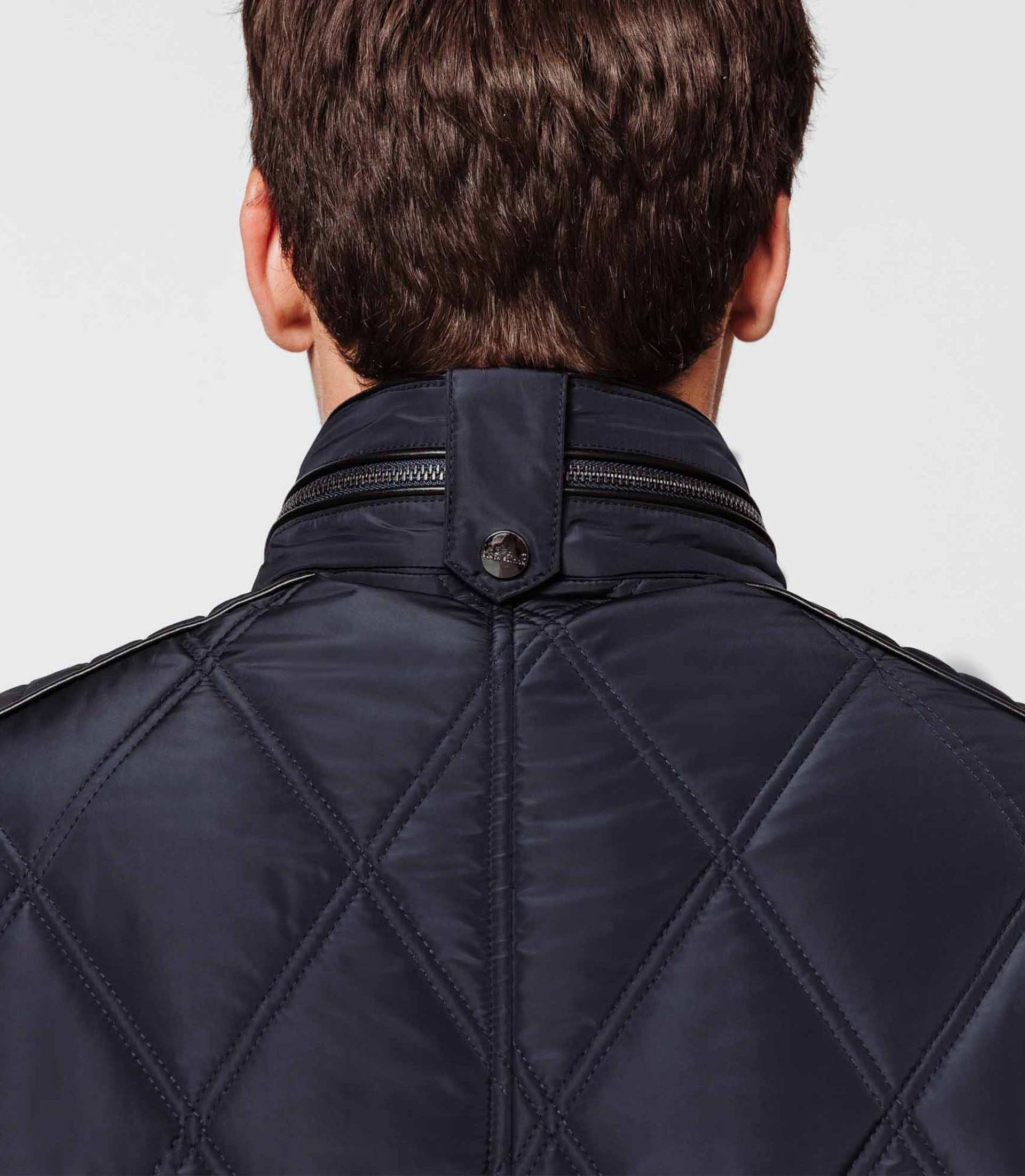 Navy quilted parka