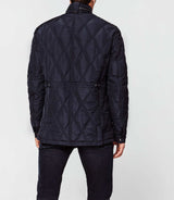 Navy quilted parka