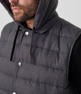 Fabio" charcoal grey sleeveless down jacket